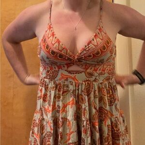 Angie vintage 90s babydoll Floral Orange tone Dress